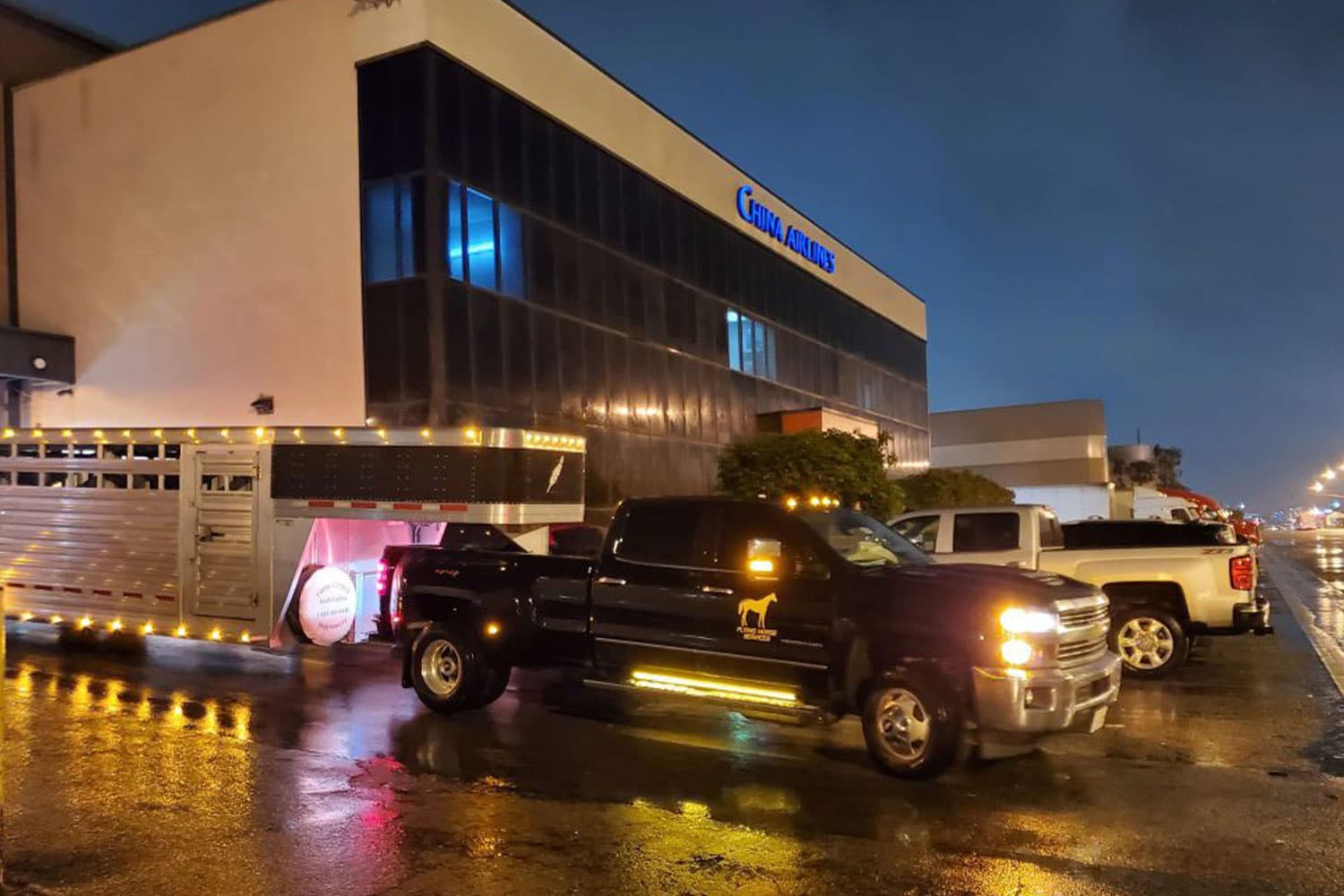 Animal cargo loaded for a China-bound flight